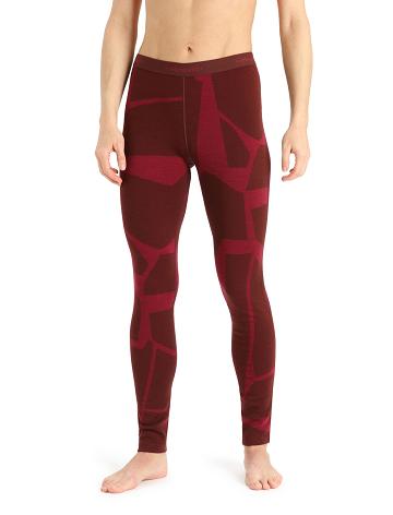 Base Layers Icebreaker Merino 250 Vertex Thermal Leggings Fractured Landscapes Damskie Różowe | PL 1069DFMN